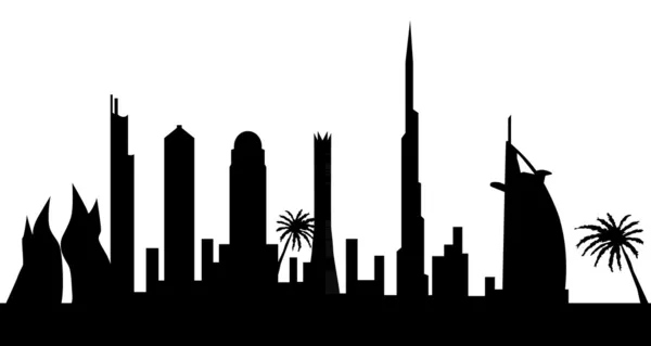 迪拜的天际线 — 图库矢量图片
