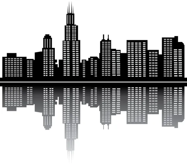 Skyline von Chicago — Stockvektor
