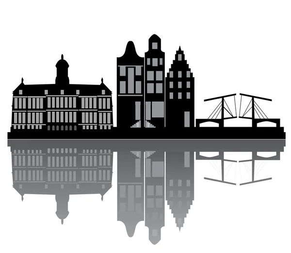 Skyline di Amsterdam — Vettoriale Stock