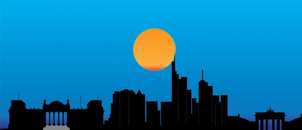 Berlin skyline by night — Stock Vector