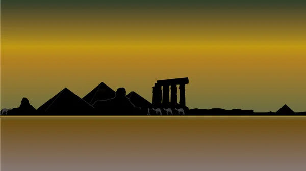 Skyline Луксорі Єгипет — стоковий вектор