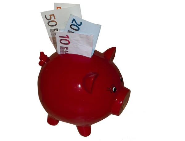 Euro ile para pig — Stok fotoğraf