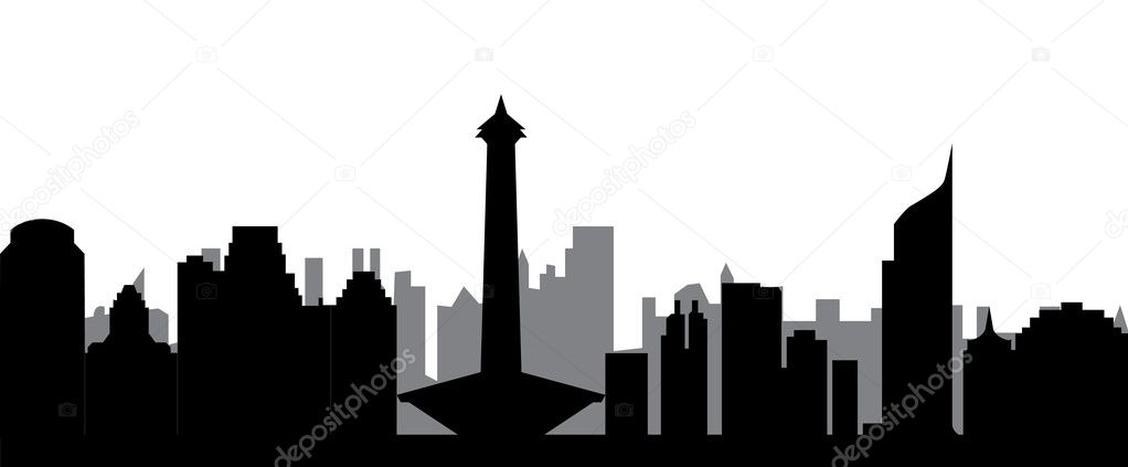 Skyline De Yakarta Vector Gráfico Vectorial © Compuinfoto Imagen 9280006 4581