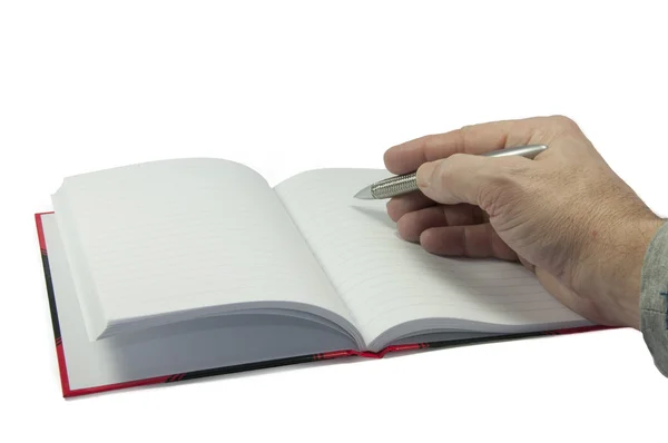 Male hand and book — Stock Photo, Image