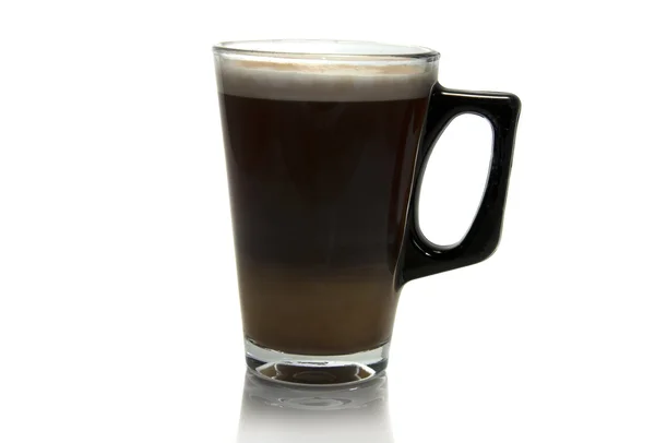 Café com leite em um copo — Fotografia de Stock