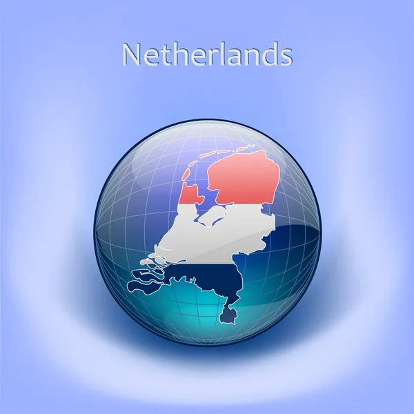 世界中の netherlands.flag の地図 — ストックベクタ