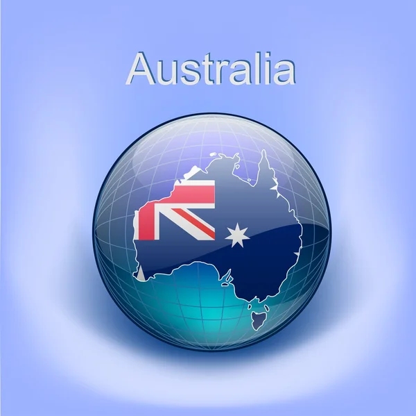 Bandera de Australia en el mundo — Archivo Imágenes Vectoriales