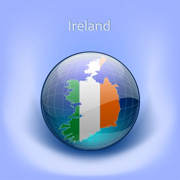 Mapa de Irlanda en el mundo — Vector de stock