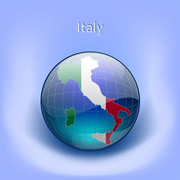 İtalya ile bayrak Globe — Stok Vektör