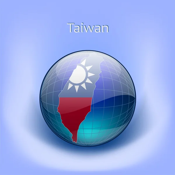 stock vector Map of Taiwan in the globe Map of Taiwan in the globe