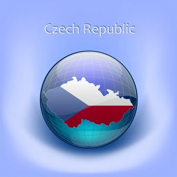 Map of Czech Republic in the globe Map of Czech Republic in the globe Map o — Stock Vector