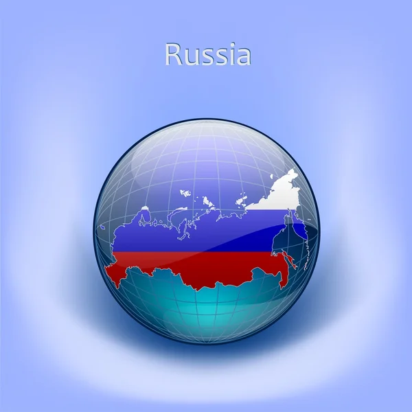 Kaart van Rusland in de hele wereld — Stockvector