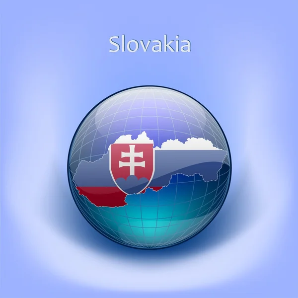 Map of Slovakia in the globe — Stock Vector