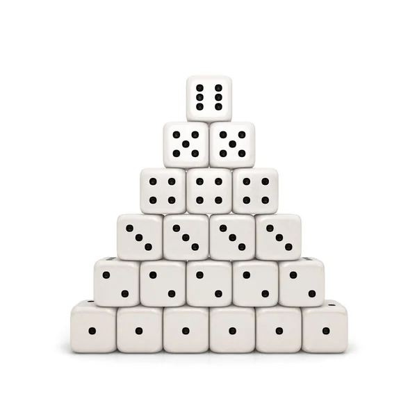 stock image Dice placed in the shape of the pyramid