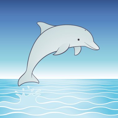 Cute Jumping Dolphin clipart