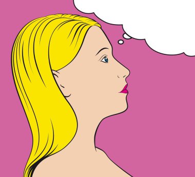 Pensive Thinking Woman vector