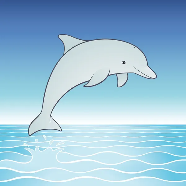 Симпатичный прыгающий дельфин — стоковый вектор