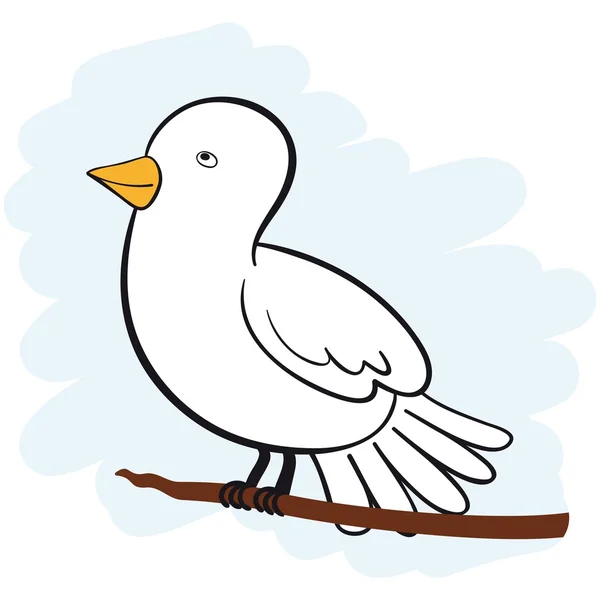 Cute Dove Cartoon Character — Stock Vector