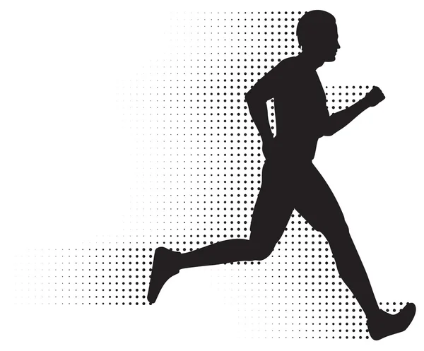 Running Man & Halbtonspur — Stockvektor