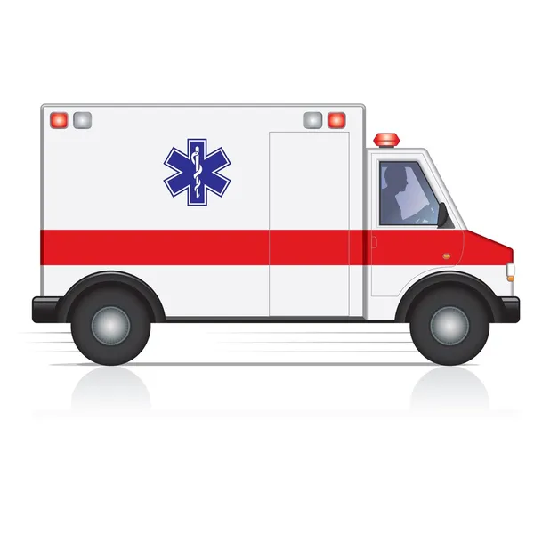 Snel bewegende ambulance — Stockvector