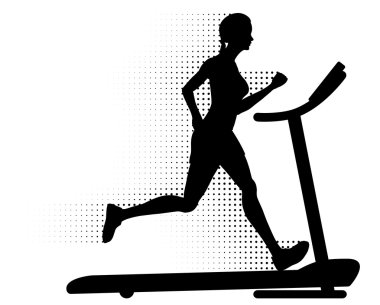 Woman Running on a Treadmill clipart