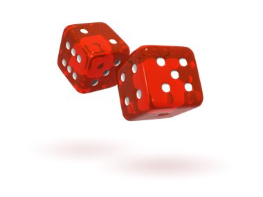 Rolling Red Semi-Transparent Dice clipart