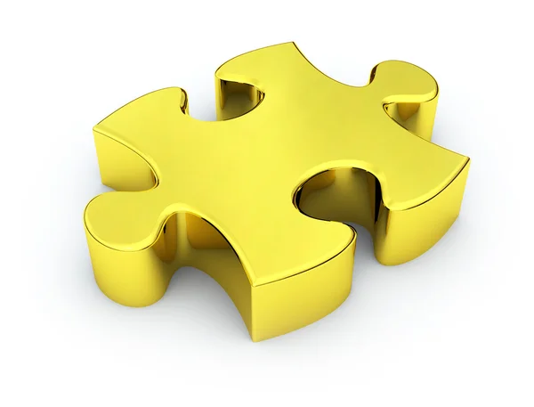 Peça de puzzle dourado — Fotografia de Stock