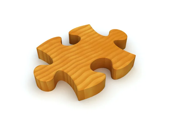 Pièce de puzzle en bois — Photo