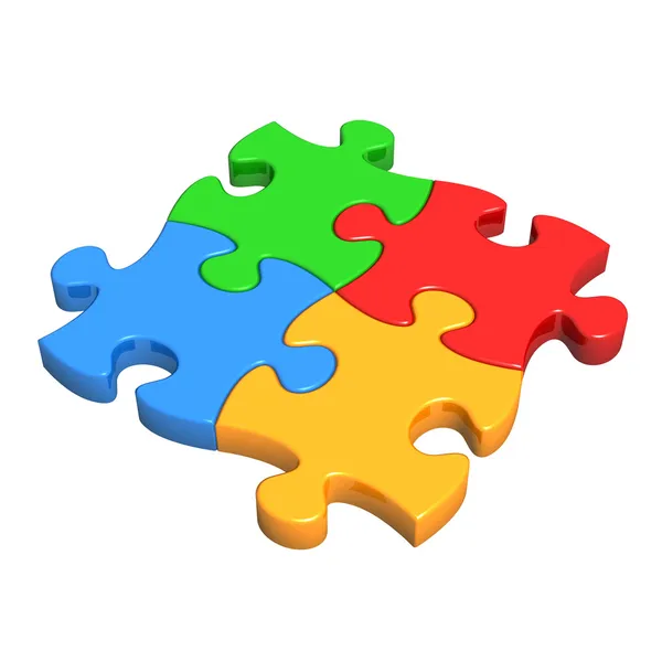 Renkli puzzle parçaları — Stok fotoğraf