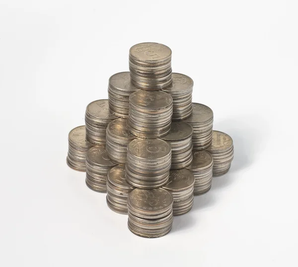 Pyramid from coins — Stock Photo, Image