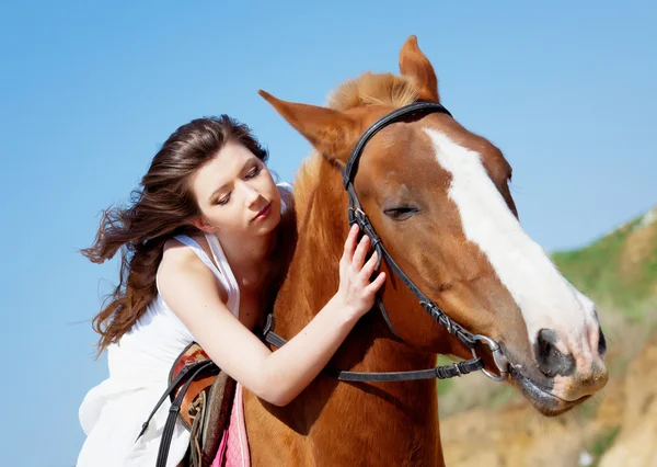 stock image Girl with horse