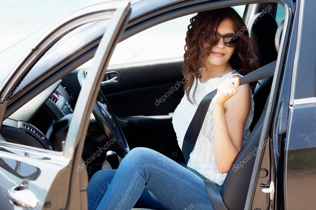 Chica negro coche Chica negro coche