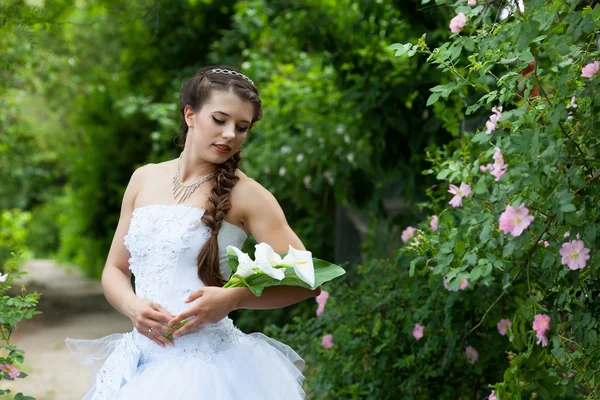 Bride in park — Stock Photo, Image