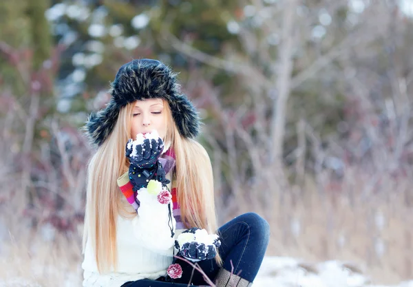 冬の女の子 — ストック写真