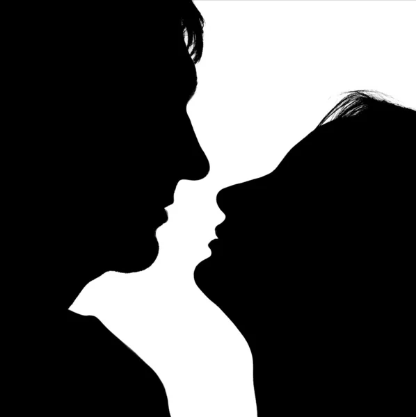 stock image Silhouette lovers