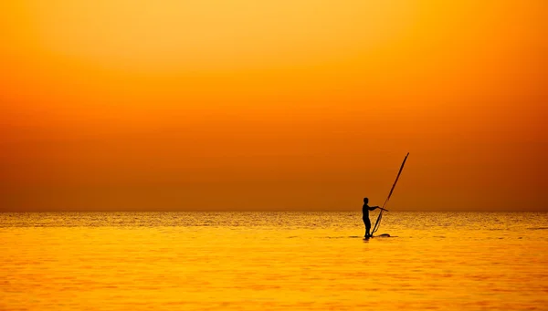 Evening windsurfing — Stock Photo, Image