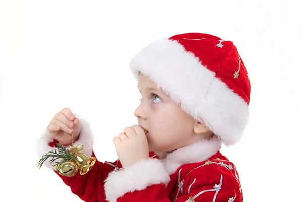 Junge in Weihnachtskleidung — Stockfoto