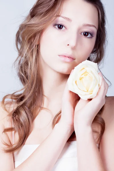 Girl with rose — Stock Photo, Image