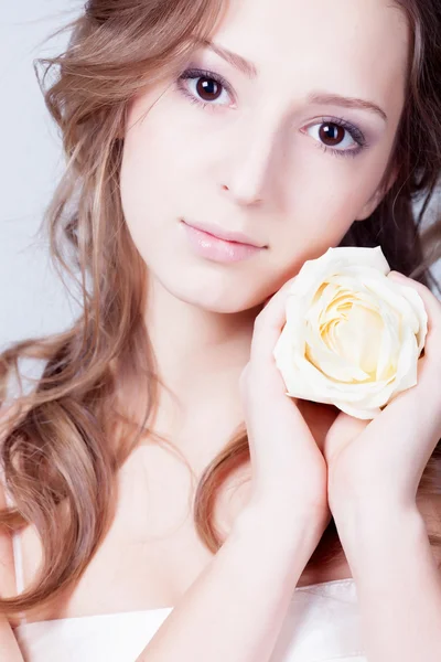 Girl with rose — Stock Photo, Image