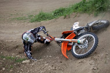 Falling motocross racer clipart