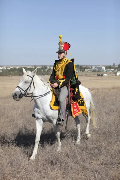 Sevastopol Σεπτεμβριοσ 2011 Ρώσος Ουσάρ Στο Άλογό Του Για Την — Φωτογραφία Αρχείου
