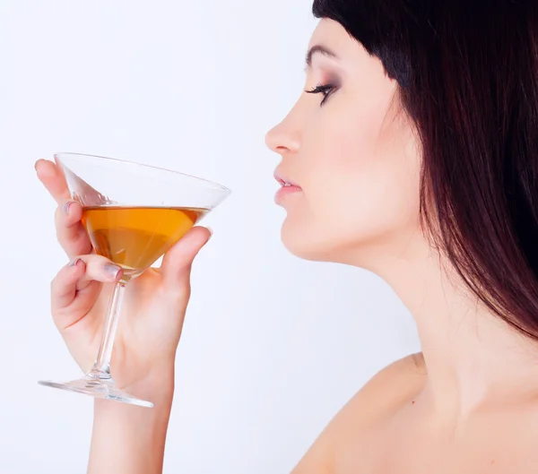 stock image Girl drinking wine