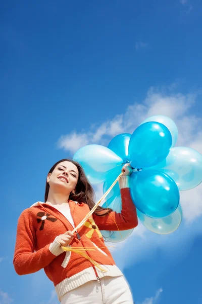 Chica con globos —  Fotos de Stock