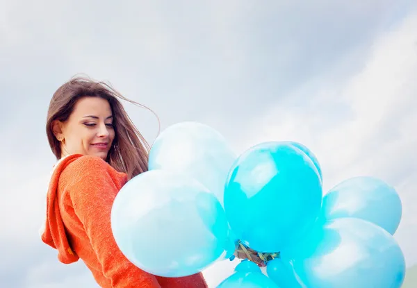 stock image Girl with balloons