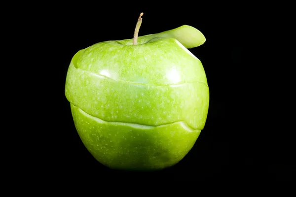 Skalade granny smith apple — Stockfoto