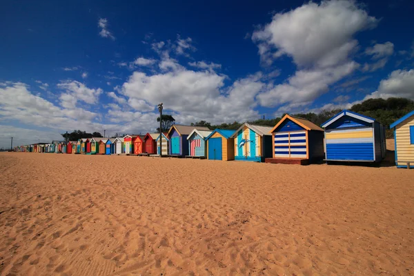 stock image Beach with Colourful Boat Houses