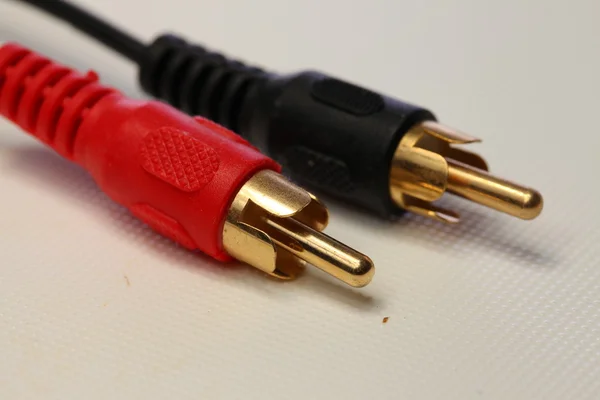 Conectores RCA Cables chapados en oro —  Fotos de Stock