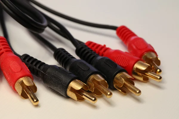 Conectores RCA Cables chapados en oro —  Fotos de Stock