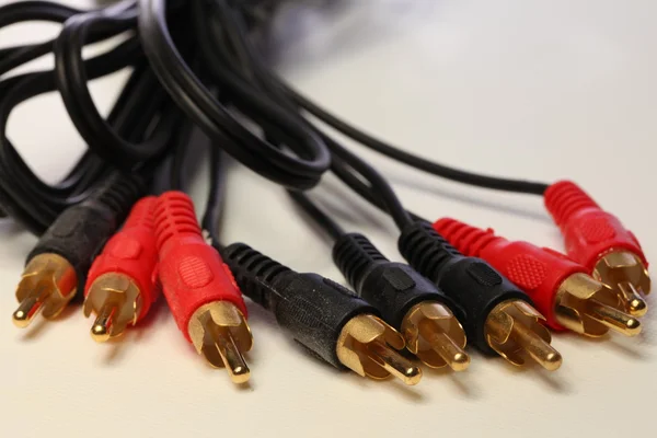 RCA connectoren kabels verguld — Stockfoto