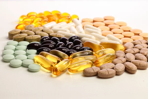 Pills Tablets and Soft Gels — Zdjęcie stockowe